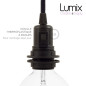 Lampe baladeuse câble textile BLANC, douille thermoplastique avec interrupteur intégré