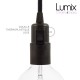 Lampe baladeuse E27 câble textile BLANC, douille thermoplastique avec interrupteur intégré