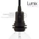 Lampe baladeuse E27 câble textile ROUGE, douille thermoplastique avec interrupteur intégré