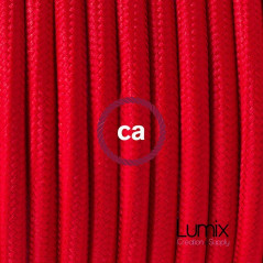 Lampe baladeuse E27 câble textile ROUGE, douille thermoplastique avec interrupteur intégré