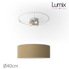 Plafonnier rond revêtement toile Noisette - diam 40/50/80 cm