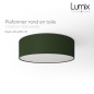 Plafonnier rond revêtement toile Vert foncé - Diam 38/48 cm