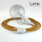 Lampe baladeuse câble textile OR, douille thermoplastique avec interrupteur intégré Lampe baladeuse câble textile OR, douille thermoplastique avec interrupteur intégré