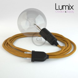 Lampe baladeuse câble textile OR, douille thermoplastique avec interrupteur intégré