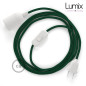 Lampe baladeuse câble textile souple Vert foncé effet soie Lampe baladeuse câble textile souple Vert foncé effet soie