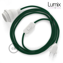 Lampe baladeuse câble textile souple Vert foncé effet soie