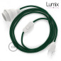 Lampe baladeuse câble textile souple Vert foncé effet soie Lampe baladeuse câble textile souple Vert foncé effet soie