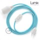 Lampe baladeuse câble textile souple Bleu effet soie