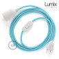 Lampe baladeuse câble textile souple Bleu Azur effet soie Lampe baladeuse câble textile souple Bleu Azur effet soie