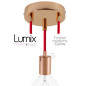 Suspension 3 lampes style moderne CUIVRE sur-mesure - câble textile au choix