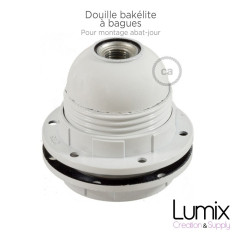 Douille bakélite blanche à bague pour lampe baladeuse