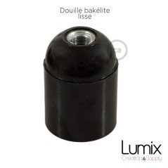 Douille bakélite noire lisse pour lampe baladeuse