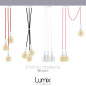 Suspension 3 lampes style moderne BLANC sur-mesure - câble textile au choix Suspension 3 lampes style moderne BLANC sur-mesure - câble textile au choix