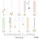 Suspension 3 lampes style moderne CUIVRE sur-mesure