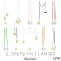 Suspension 3 lampes style moderne BLANC sur-mesure - câble textile au choix Suspension 3 lampes style moderne BLANC sur-mesure - câble textile au choix