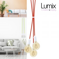 Suspension 3 lampes style moderne CUIVRE sur-mesure