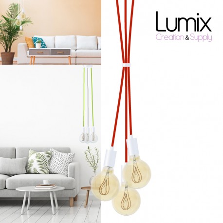 Suspension 3 lampes style moderne CUIVRE sur-mesure