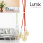 Suspension 3 lampes style moderne BLANC sur-mesure - câble textile au choix Suspension 3 lampes style moderne BLANC sur-mesure - câble textile au choix