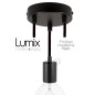Suspension 3 lampes style moderne NOIR sur-mesure - câble textile au choix Suspension 3 lampes style moderne NOIR sur-mesure - câble textile au choix