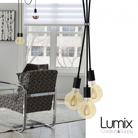 Suspension 3 lampes style moderne CUIVRE sur-mesure