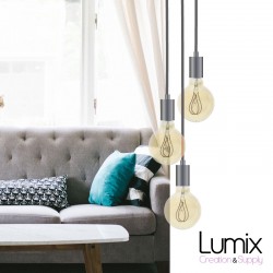 Suspension 3 lampes style moderne CUIVRE sur-mesure