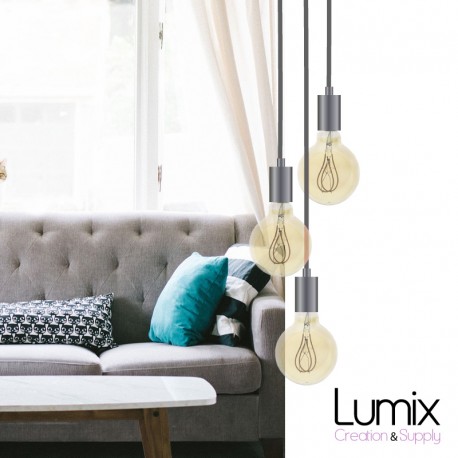Pendant light 3 lampes style moderne CUIVRE sur-mesure