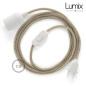 Lampe baladeuse câble textile en Lin souple couleur naturelle Lampe baladeuse câble textile en Lin souple couleur naturelle