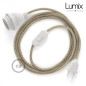 Lampe baladeuse câble textile en Lin souple couleur naturelle Lampe baladeuse câble textile en Lin souple couleur naturelle