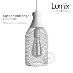 Suspension cage bouteille 1 lampe personnalisée