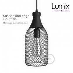 Suspension cage bouteille 1 lampe personnalisée