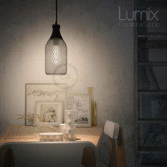 Suspension cage bouteille 1 lampe personnalisée