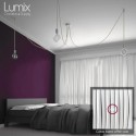 Suspension multiple OCTOPUS 7 lampes - câble textile extra-souple rouge