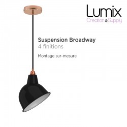 Broadway pendant lamp in black enameled metal