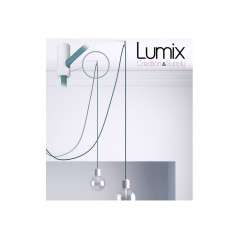 Suspension multiple OCTOPUS 7 Métal - Câble textile extra-souple en Lin anthracite