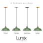 Suspension Bistrot métal revêtement extérieur émail vert intérieur blanc Suspension Bistrot métal revêtement extérieur émail vert intérieur blanc