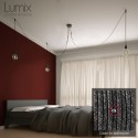 Suspension multiple OCTOPUS 7 lampes - câble textile extra-souple rouge