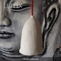 Pendant light complete with ceramic shade and textile cable