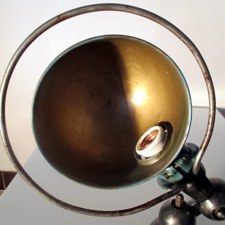 Applique lampe Jieldé - Rare bleu d'origine encore visible sur le globe