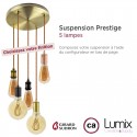 Multiple suspension XXL rosette 5 prestige lights