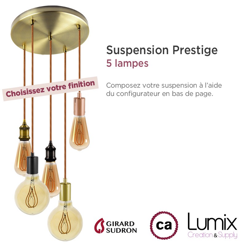 Multiple Suspension L Rosette 5 Prestige Lights - How To Shorten A Pendant Light Cord
