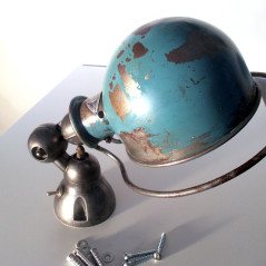 Applique lampe Jieldé - bleu d'origine - restauré vernis graphite