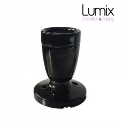Mini black porcelain lamp as a ceiling or wall light