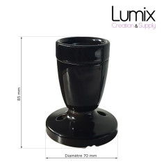 Mini Lampe Porcelaine noire en plafonnier ou en applique murale
