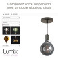 Suspension simple avec globe LED à composer par vous-même Suspension simple avec globe LED à composer par vous-même