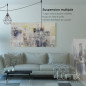 Suspension multiple 3 lampes avec cage diamant métal - Câble LIN gris