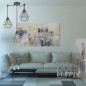 Suspension multiple 3 lampes avec cage diamant métal - Câble LIN gris
