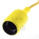 Lampe baladeuse à douille silicone jaune et câble textile jaune effet soie