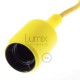 Yellow silicone socket walker lamp and silk effect yellow textile cable