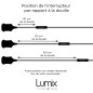 Lampe baladeuse à douille silicone jaune et câble textile jaune effet soie