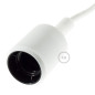 Lampe baladeuse à douille silicone blanche et câble textile blanc effet soie